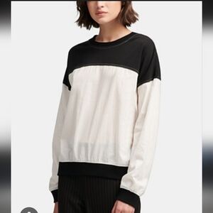 DKNY Colorblock Long Sleeve Top Women Sz XL
